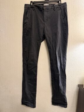 Dondup Mens 33 Gray Stretch Chino Pants Made Italy Slim Fit 33x30